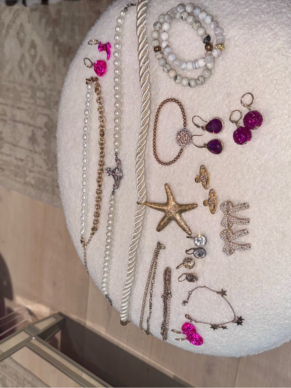 Assorted Women's Jewelry Set - Gold, White & Pink Accents